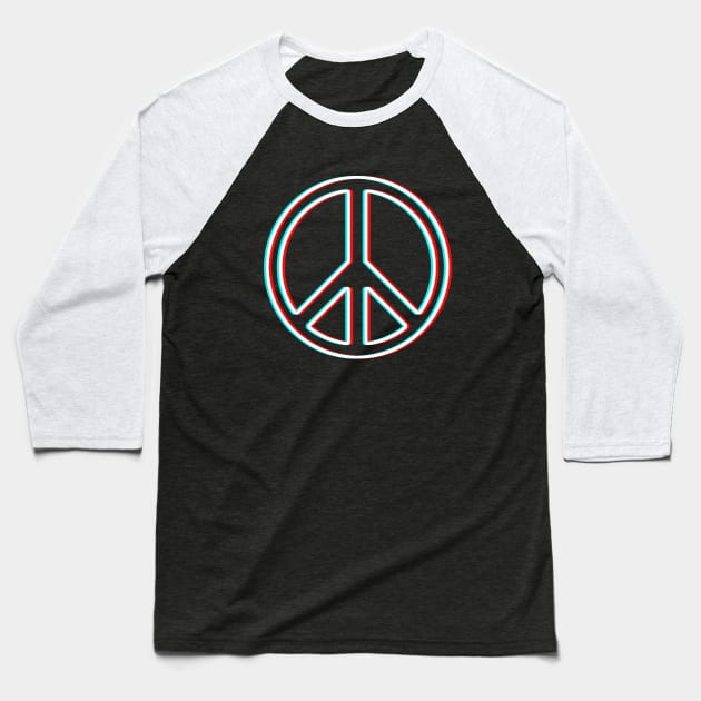 Glitch Peace Baseball T-Shirt by Tee Cult